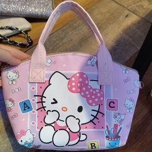 SHEIN Pink and White Clutch with Kawaii Charm